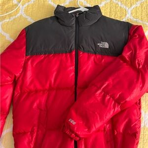 The North Face Bold Red and Black Puffer Jacket